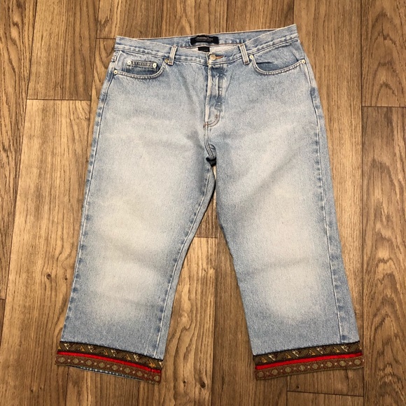 LONDONJEAN Denim - Cropped London Jeans With Ribbon Trim